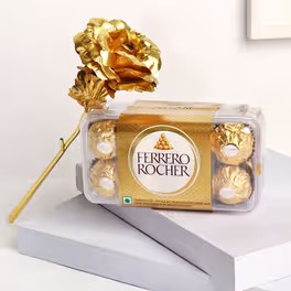 Rocher With Golden  Artificial Rose